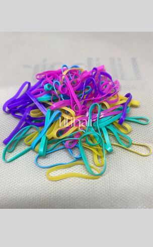 imagem de Elásticos silicone coloridos para cabelo com 70 unidades