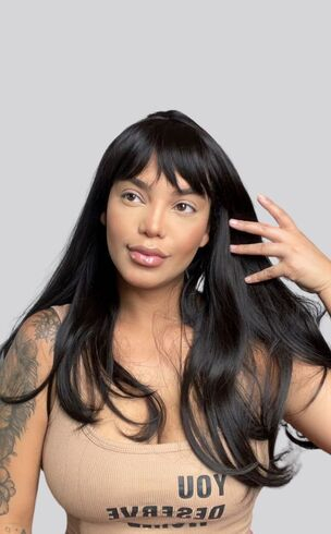 imagem de Peruca wig fibra jane com franja 60 cm